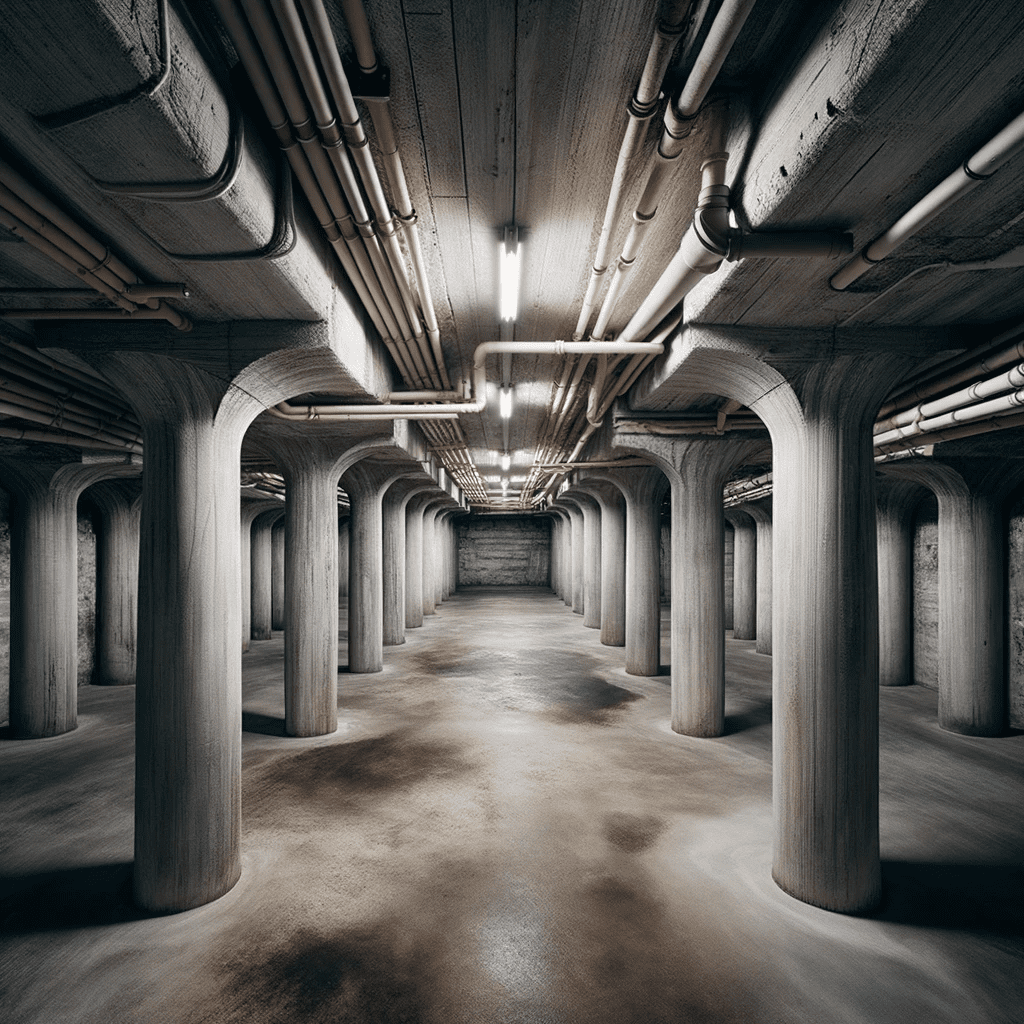 DALL·E 2023-10-10 17.36.54 – Photo of a standard household cellar that’s largely empty. The air feels cool, and the echo of the vacant space is noticeable