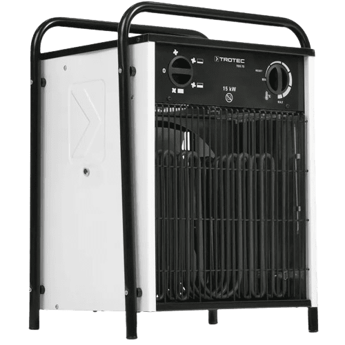 Elektro Heizlüfter L 15kW zur Miete. Für Wasserschaden, Baustellen, Neubautrocknung - Detail Ansicht - ohne Hintergrund