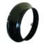 Schwarzer Adapterring, Metall. Konzentrischer Ring für Anpassung. Zubehör, Bauteil. Adaptor-Ring für Lüftungssysteme.