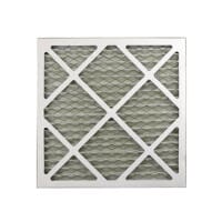 Quadratischer G4 Filter mit Metallrahmen. Maschendrahtstruktur sichtbar. Luftfilter für Lüftungsanlagen und Klimaanlagen.