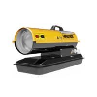 Master B 70 CED Heizgerät: Gelber Heizlüfter mit schwarzem Sockel. Mobile Heizung für Baustellen und Industrie. Wärme für den Winter.