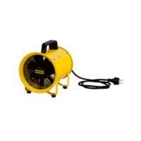 Gelber Master BLM-4800 Ventilator mit schwarzem Kabel und Stecker. Tragbarer Axiallüfter für Industrie und Gewerbe.