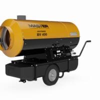 Gelber Master BV 400 Heizlüfter auf Rädern. Mobile Warmlufterzeuger für Baustellen und Industrie. Effiziente Heizlösung.