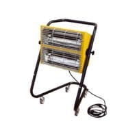 Master Hall 3000 Heizgerät: Gelber Industrieheizer mit Rollen und Schutzgitter, ideal für Hallenheizung und Baustellenheizung.