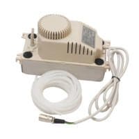 Wasserpumpe 4512.442: Beige Kondensatpumpe mit Schlauch und Kabel. Ideal für Klimaanlagen. Kompakte Bauweise für einfache Installation.