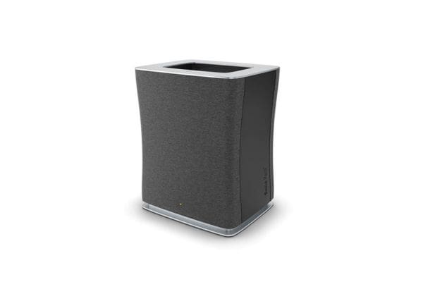 Stadler Form Roger Big Luftreiniger gegen Staub. Grauer Luftfilter mit silbernen Akzenten.