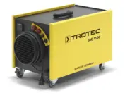 Gelber, professioneller Trotec TAC 1500 Luftreiniger mit Rollen. Filtergerät für saubere Luft, Made in Germany. TAC 1500 Luftreiniger.