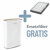 AirgoClean 110 E Luftreiniger mit HEPA Aktivkohle Ersatzfilter im Sparset, Deal des Monats Banner mit Rabatt-Aktion