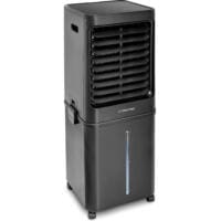 Schwarzer Aircooler, Luftkühler, Luftbefeuchter und Ventilator von Trotec. Ideal für heiße Tage. Kompakt und effizient. Für kühle Brise sorgen.
