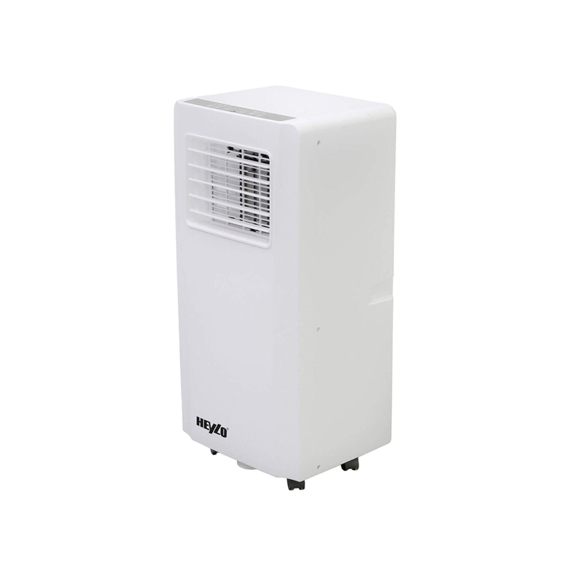 Weißes Heylo Lokales Klimagerät AC 25, tragbar und kompakt, für effiziente Kühlung. Ideal für kleine Räume, einfache Installation.
