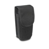Schwarzes Holster TD120, 3510200245, aus robustem Nylonmaterial. Ideal für Ausrüstung. Kompaktes Design für sicheren Halt und einfachen Zugriff.