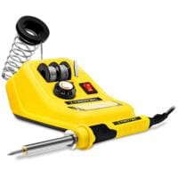 Gelbe Lötstation PSIS 11-230V von Trotec. Ideal für präzise Lötarbeiten. Mit Lötzinnspender und Ablage. Kompakte Bauweise für Werkstatt und Hobby.