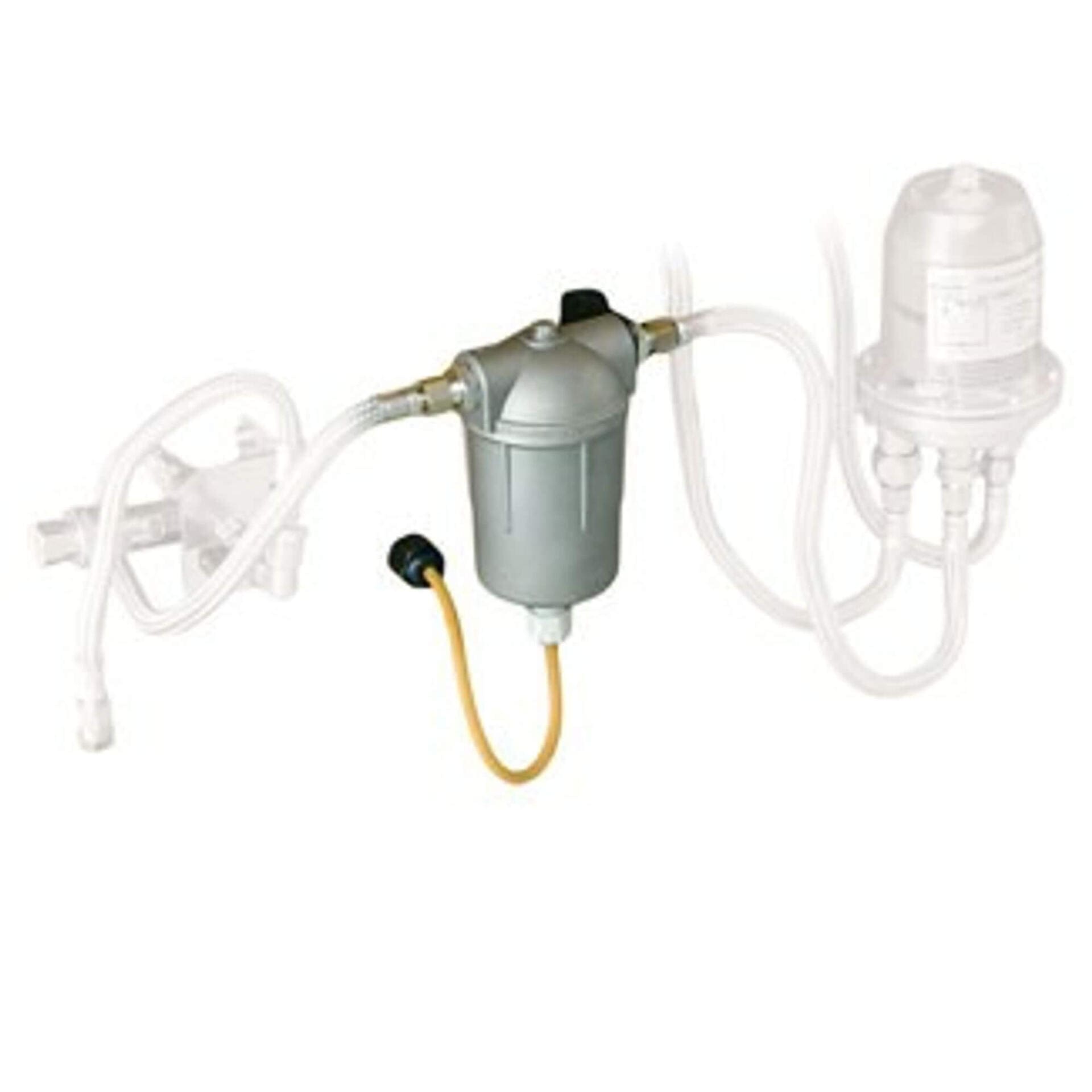 Ölvorwärmung für IDS 45-80: Detailaufnahme einer silbernen Ölvorwärmungseinheit mit Schläuchen. Optimiert für IDS 45-80 Systeme. 6100006169