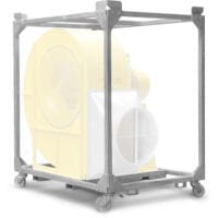 Rahmen für TFV 1200: Robuster Stahlrahmen mit Rollen für den Transport des Ventilators. Schützt den Ventilator und erleichtert die Handhabung.