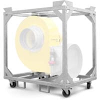 TFV 300 Axialventilator im Rahmen: Robuster Transportrahmen für TFV 300 Axial-Ventilator von Trotec, ideal für Baustellen und Industrie.