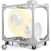 Rahmen für TFV 300 EX: Transportrahmen aus Metall für explosionsgeschützte Ventilatoren, robust und mobil. Ideal für TFV 300 EX Gebläse.