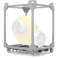 Rahmen für TFV 600: Robuster Stahlrahmen mit Rollen für den Transport des Ventilators. Ideal für Baustellen und Industrie, sicherer Halt.
