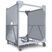 TTW 100000 Rahmen: Robuster, fahrbarer Metallrahmen mit Gitterwänden und Rädern. Ideal für Transport und Lagerung. TTW Rahmen für optimierte Logistik.