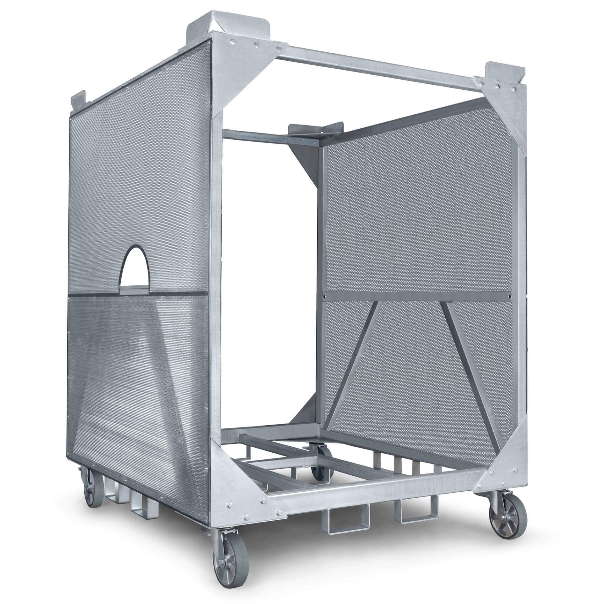 TTW 100000 Rahmen: Robuster, fahrbarer Metallrahmen mit Gitterwänden und Rädern. Ideal für Transport und Lagerung. TTW Rahmen für optimierte Logistik.