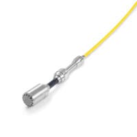 Rohrkamera VSP-H25F HD Kamerakopf: Detailaufnahme des Kamerakopfes mit gelbem Kabel. Ideal für Inspektionen und Rohrleitungsanalysen.