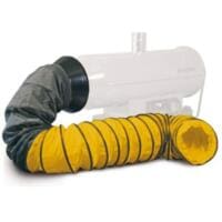 Schlauchanschlussstutzen IDE 30: Gelber flexibler Schlauch mit schwarzer Spirale verbunden mit einem Gerät. Ideal für Ventilation, Luftführung