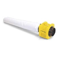 TTV 1000 S/TTV 1500 L Staubsack 3m: Gelbes Trotec Gebläse mit weißem Staubsack. Ideal für Baugewerbe und Sanierung. Staubfrei arbeiten!
