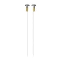 Nahaufnahme von zwei runden Elektrodenpaaren (2 mm) TS_004_300. Präzisionsinstrumente für spezialisierte Anwendungen im Detail.