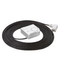 Thermostat IDS Serie mit Kabel 10m: Weißer Thermostat mit Drehknopf und langem, schwarzen Kabel. Ideal für präzise Temperaturregelung.