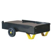 Externer Untersatz-Öltank für IDS 900. Robuster, mobiler Öltankwagen mit Rädern und gelben Stützen. Ideal für Werkstätten und Industrie.