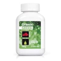 Uranin Grün 100g: Flasche mit grünem Farbstoff, ideal zum Markieren und Anfärben. Produkt von Trotec, hohe Qualität.