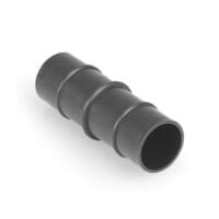 Nahaufnahme VQuick Schlauchverbinder für 38 mm Schlauch. Schwarzes Kunststoffteil mit Rillen zur sicheren Verbindung von Schläuchen. 6100009060