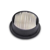 Detailaufnahme eines VX Serie Feinfilters 7160000212. Der runde Filter besteht aus feinen, vertikalen Lamellen in einem schwarzen Rahmen.