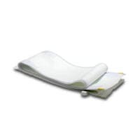 Verbindungsstück für 250 TE, Artikelnummer 6400000016. Detailaufnahme eines weißen, textilen Verbinders, ein Zubehörteil. Nahansicht.