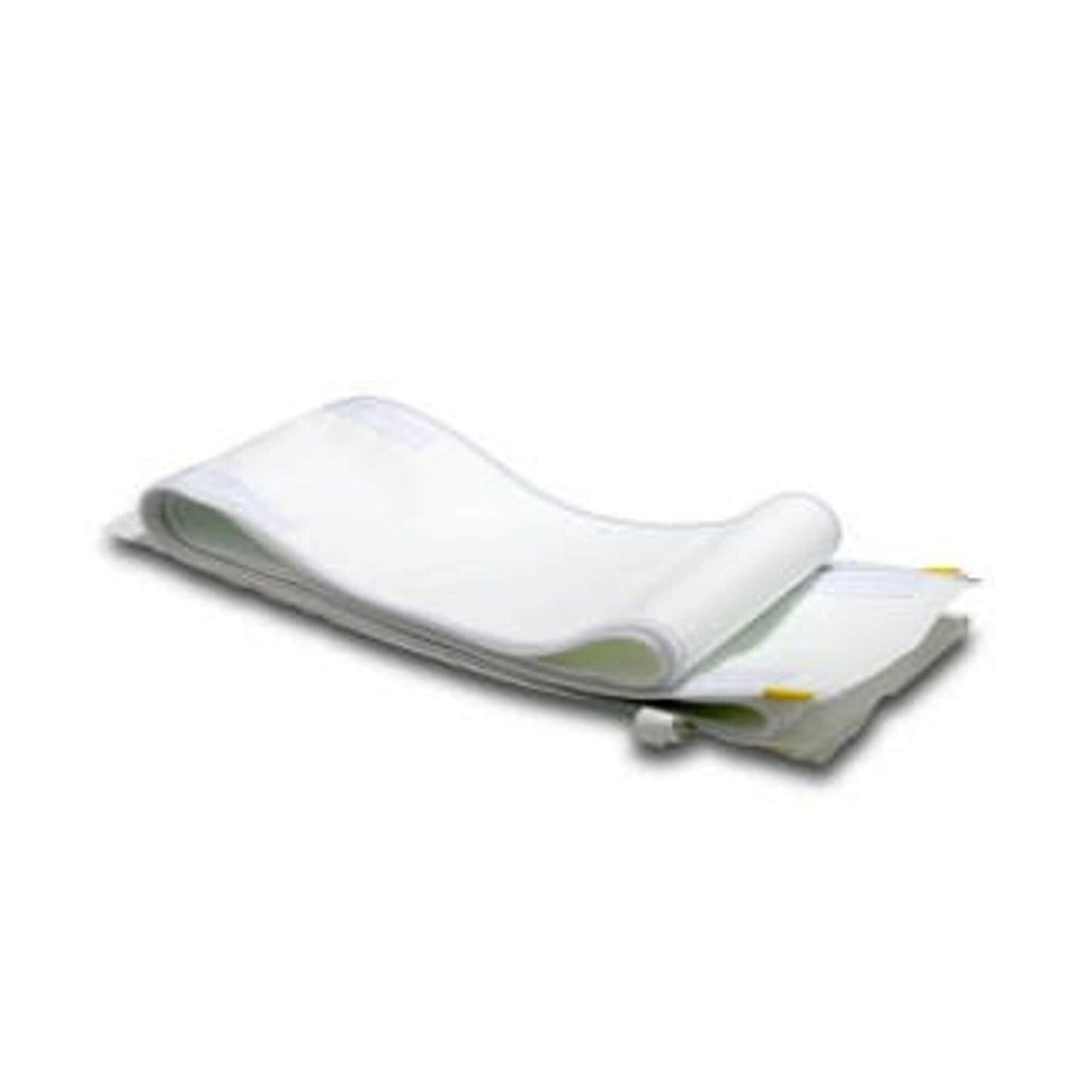 Verbindungsstück für 250 TE, Artikelnummer 6400000016. Detailaufnahme eines weißen, textilen Verbinders, ein Zubehörteil. Nahansicht.