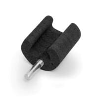 Verlängerungsstab Adapter T3000: Detailaufnahme eines schwarzen Polsteradapters mit einem silbernen Verlängerungsstab für Werkzeuge.