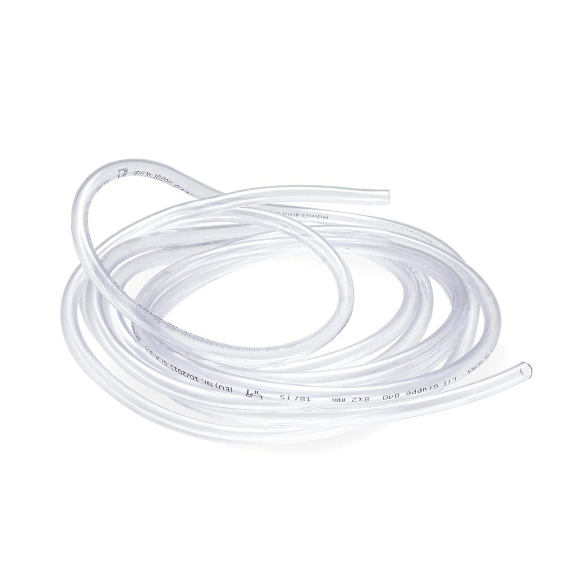 Klarer Wasserabfuhrschlauch, 5m lang, 8mm Durchmesser. Ideal für zuverlässigen Abtransport. Flexibel und robust. Schlauch für Wasserabfuhr.