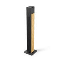 Nick Bamboo Ventilator von Stadler Form: Schlankes, nachhaltiges Design mit Bambusgehäuse und schwarzem Lüftungsgitter.