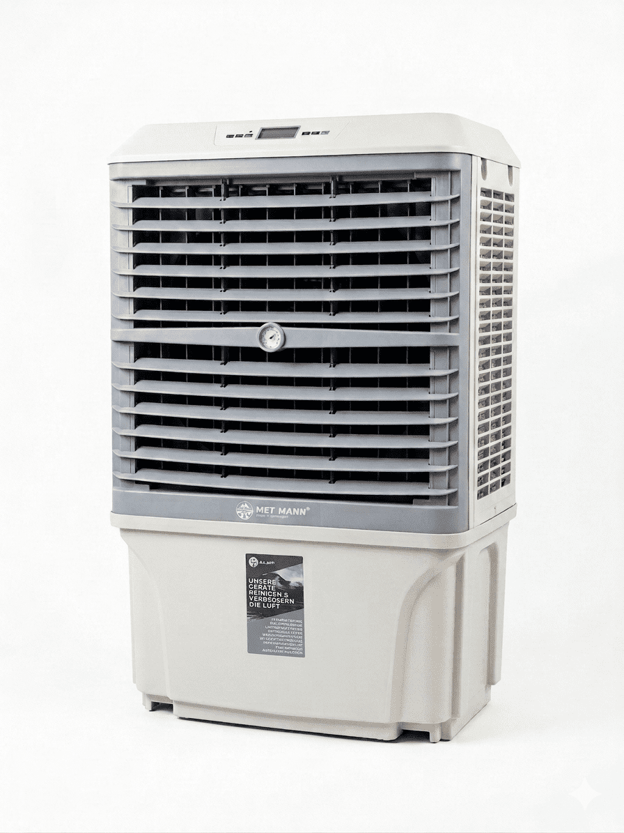 Luftkühler M mieten: 6.000 m³/h Verdunstungskühler Luftkühler M: Mobiler Verdunstungskühler mit 6.000 m³/h. Ideal für Industrie, Baustellen & Events. Jetzt mieten!