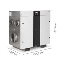 TTR 3700 Adsorptionstrockner: Industrieller Luftentfeuchter von Trotec mit Maßen 76,9cm x 134,8cm x 132,3cm. Effiziente Trocknungslösung.