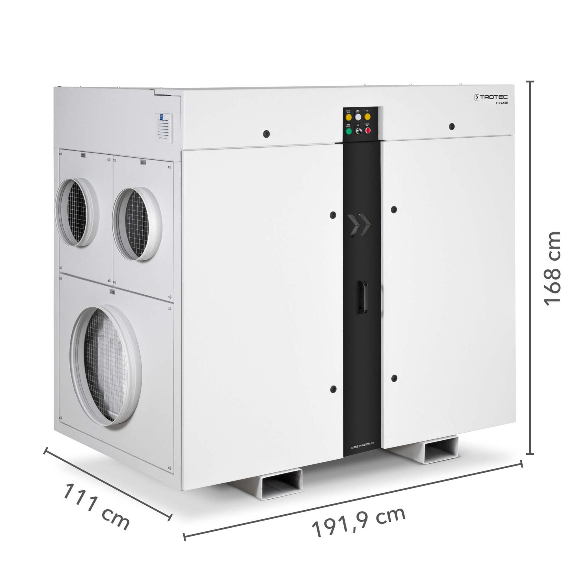 Adsorptionstrockner TTR 6600: Professionelle Luftentfeuchtung. Robuster Trockner für Industrie und Gewerbe mit hoher Leistung.