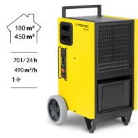 Gelber Luftentfeuchter TTK 355 S von Trotec. Leistungsstark für Räume bis 180m². Ideal zur Beseitigung von Feuchtigkeit. Bild 3 von 1120000163.