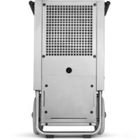 Bautrockner TTK 500 ES Edelstahl: Rückansicht des professionellen Luftentfeuchters mit Rollen für Baustellen und Wasserschadensanierung.