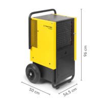 Bautrockner TTK 900 MP: Gelber Bautrockner mit Rädern und Griff, seitliche Ansicht. Ideal für Neubau und Wasserschadensanierung.