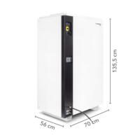 Weißer Industrieentfeuchter DH 310 BX von Trotec mit Maßen. Ideal für Bautrocknung und Luftentfeuchtung in Industrie und Gewerbe. Robust und effizient.