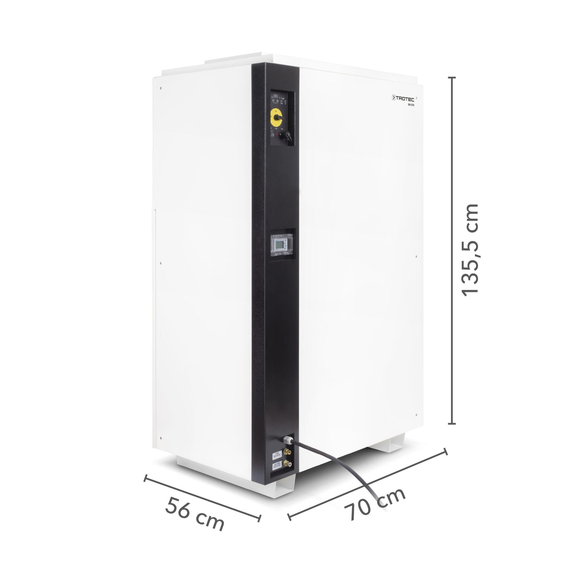 Industrieentfeuchter DH 310 BXF: Leistungsstarkes Gerät zur Entfeuchtung in Industrie und Gewerbe. Details zu Abmessungen und Funktionen.