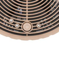 Design Verdunstungs-Luftbefeuchter B-24-E Detail: Bedienelemente für Filter, Dimmer, Geschwindigkeit, Hygrostat & Wasserstandsanzeige.