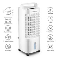 Weißer Aircooler PAE 11 von Trotec mit Luftbefeuchter- und Ventilatorfunktion. Ideal für ein angenehmes Raumklima.