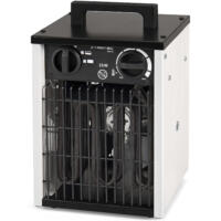 Elektroheizer TDS 10 von Trotec: Nahaufnahme des Heizgeräts. Kompakt, leistungsstark, 2kW Heizleistung, ideal für kleine Räume. Heizlüfter Detail.