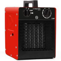 Roter Keramik-Heizlüfter TDS 20 C von Trotec. Kompakt, leistungsstark, ideal für Baustellen und kleine Räume. Heizleistung 3 kW, robustes Design.