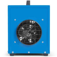 Blauer Elektroheizer TDE 25 V2: Kompaktes Heizgerät mit Schutzgitter und Tragegriff für Baustellen und Werkstätten. Effiziente Wärme für jeden Einsatz.